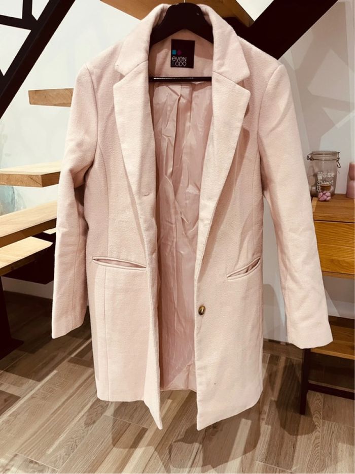 Manteau hiver trench caban rose pale poudrée Even & Odd M 38