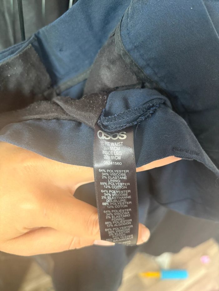 Pantalon de costume ASOS bleu marine - Taille W91 L81 - photo numéro 3