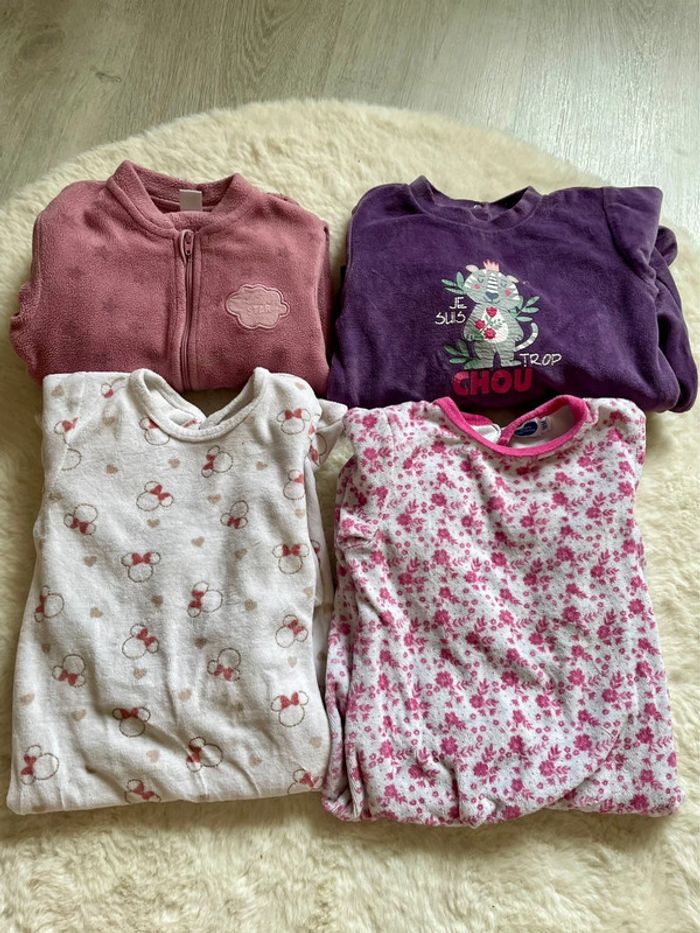 Lot de 4 pyjamas hiver 18 mois - 80 cm