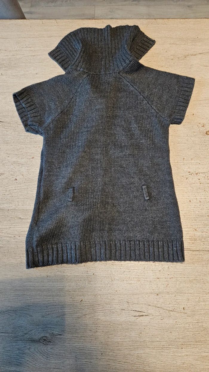 Long gilet classique à manches courtes et col large, Kids by Gemo, 6 ans, nickel - photo numéro 7