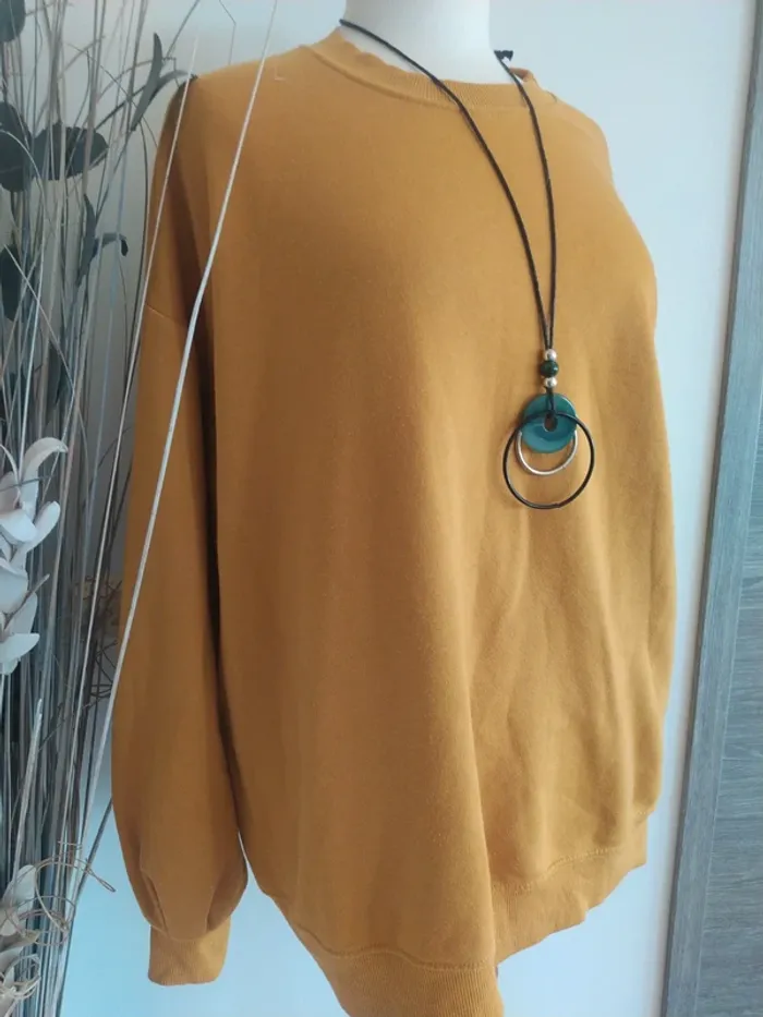 Sweat oversize Pull &Bear M jaune moutarde
