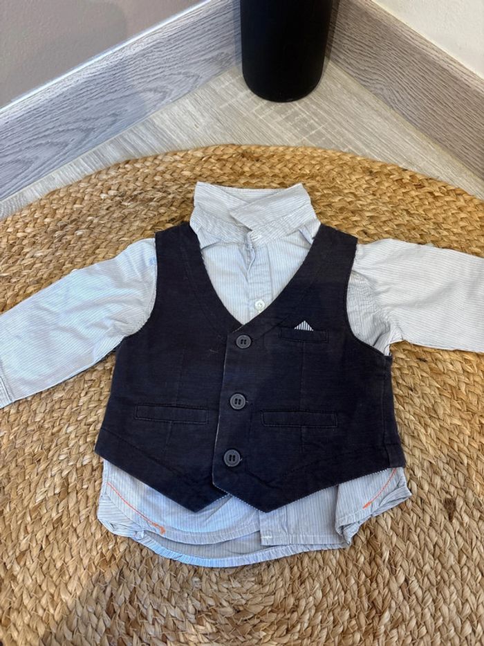 Chemise + boléro bébé garçon taille 3 mois - photo numéro 2