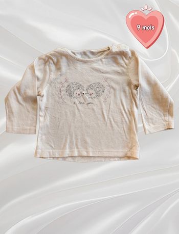 T-shirt haut manches longues fille 9 mois