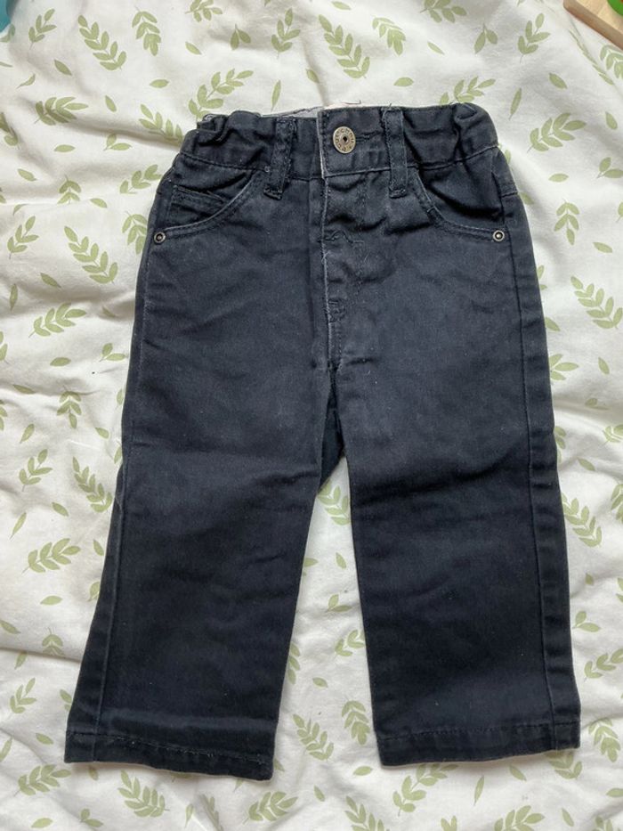 jean coupe droite bleu marine taille réglable 9 mois bout'chou - photo numéro 3