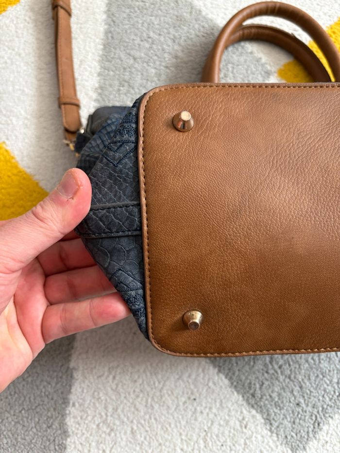 Sac à main Desigual | Bleu marine et marron | 39 X 24 cm - photo numéro 5