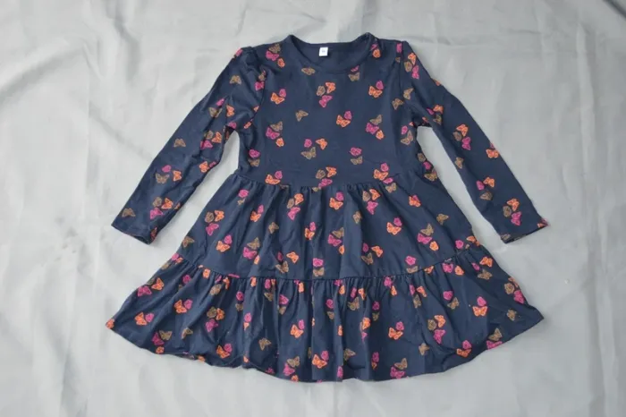 Robe courte fille 4 ans marine imprimé papillons