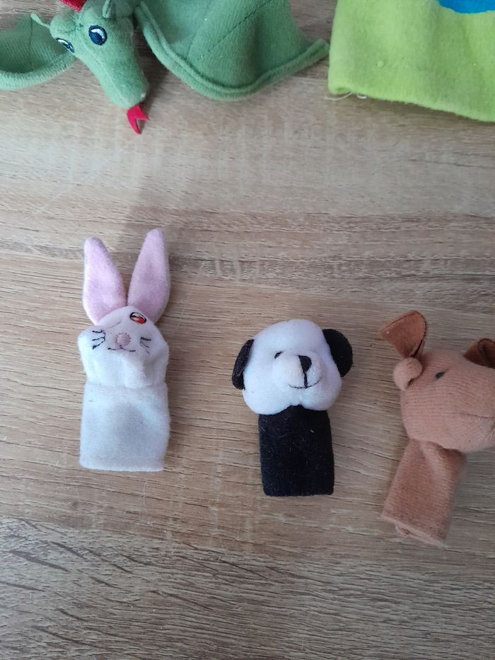 Lot de 9 petites marionnettes animaux en tissu - photo numéro 7