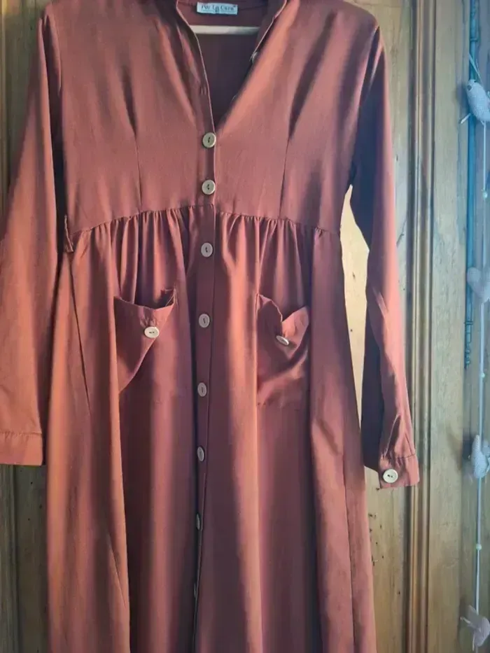 Robe couleur rouille/terracota Por La cara - photo numéro 4