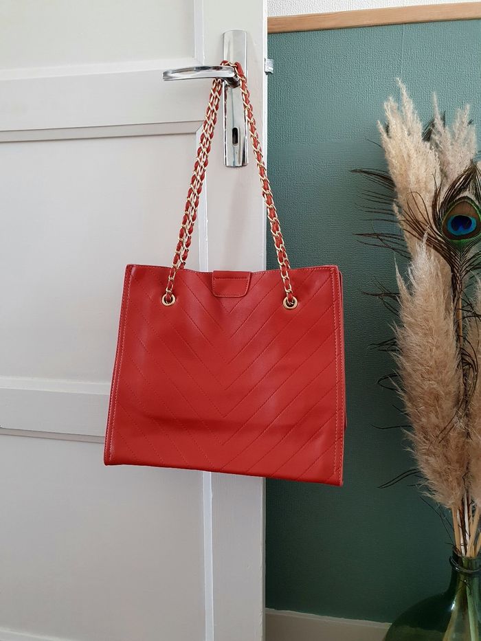 Sac à main Carré terracotta simili cuir