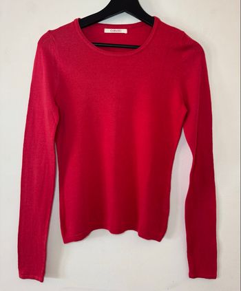 Pull fin camaïeu framboise 