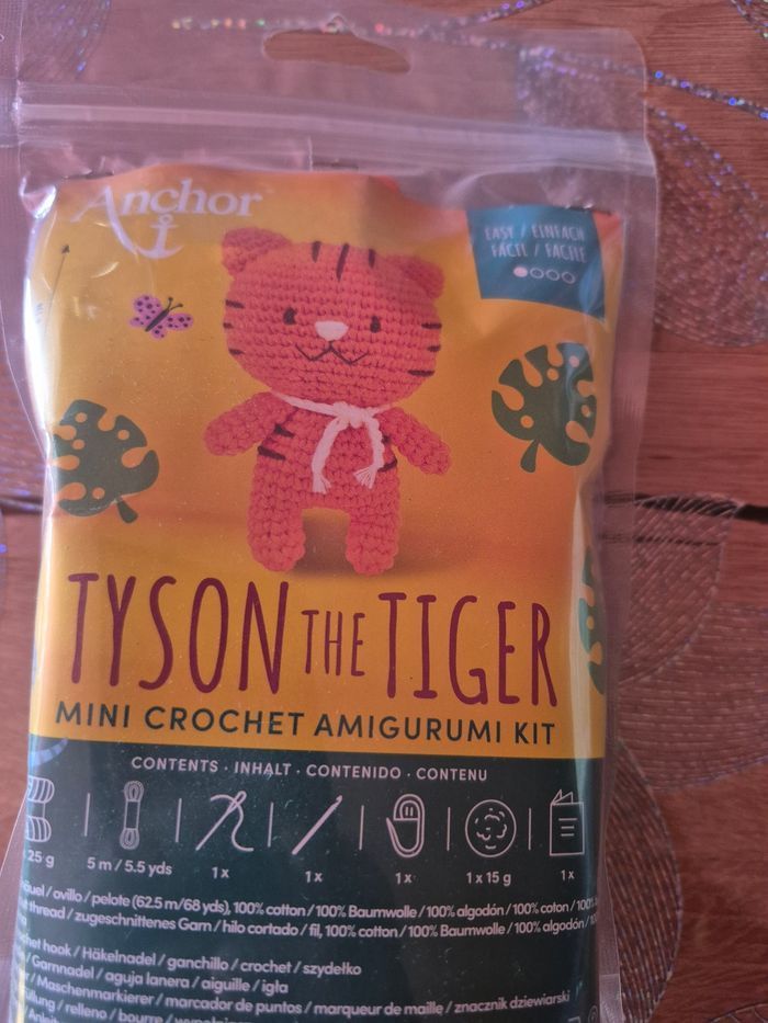 💕Kit de mini crochet DIY Amigurumi "Tyson le Tigre" - Neuf💕 - photo numéro 2