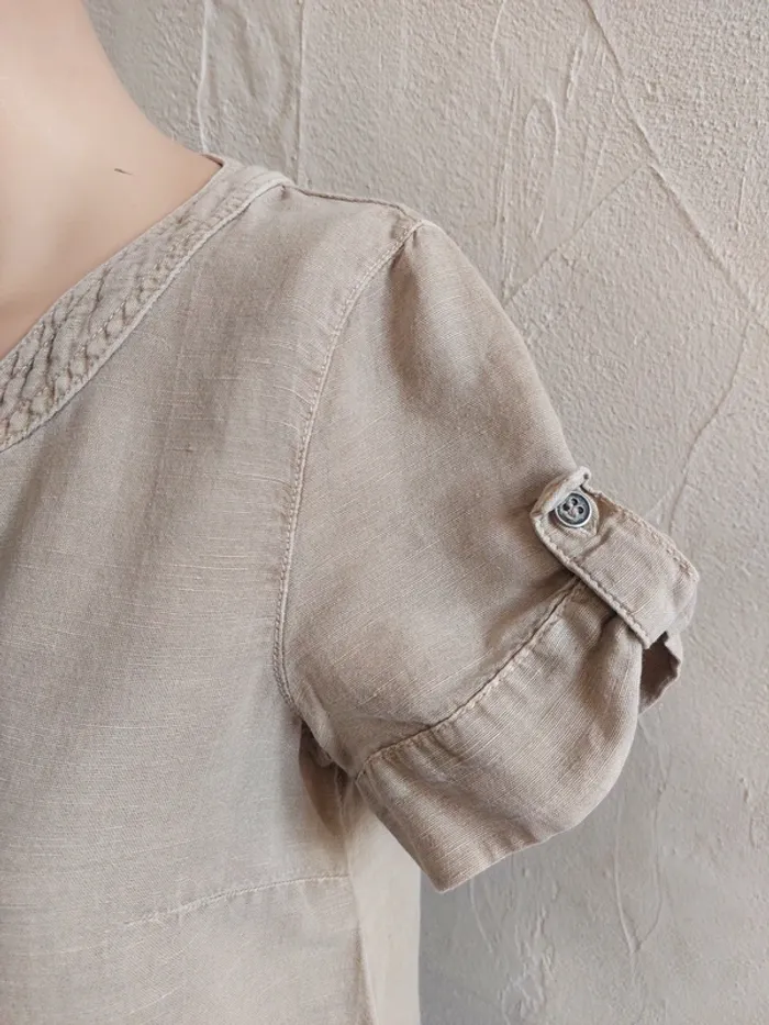 Robe casual chic Lin et coton Taille 38 - photo numéro 4