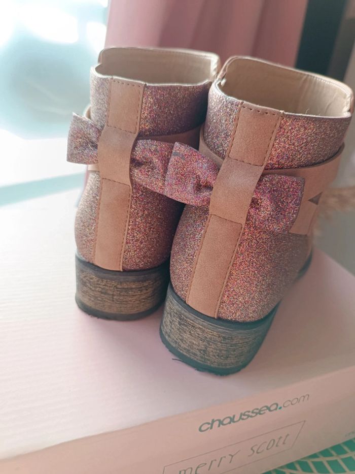 Bottines vieux rose à paillettes - pointure 40 - neuves - photo numéro 4