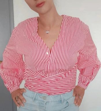 Blouse rayée cache coeur