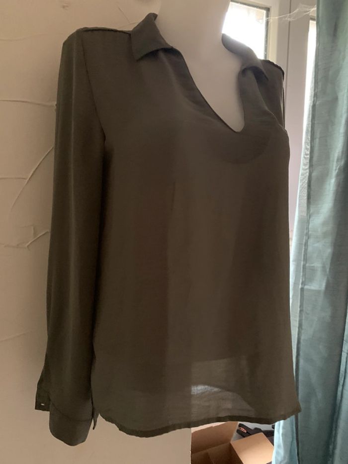 Blouse Bonobo kaki taille 38 manches longues - photo numéro 3