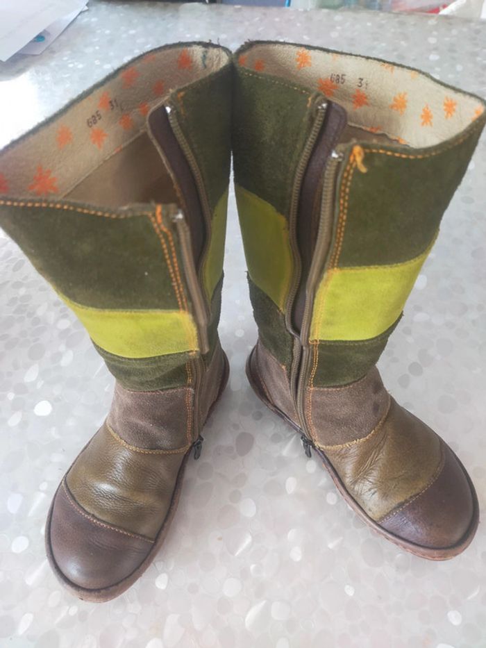 Bottes filles T 31 Arte cuir /daim vert - photo numéro 9