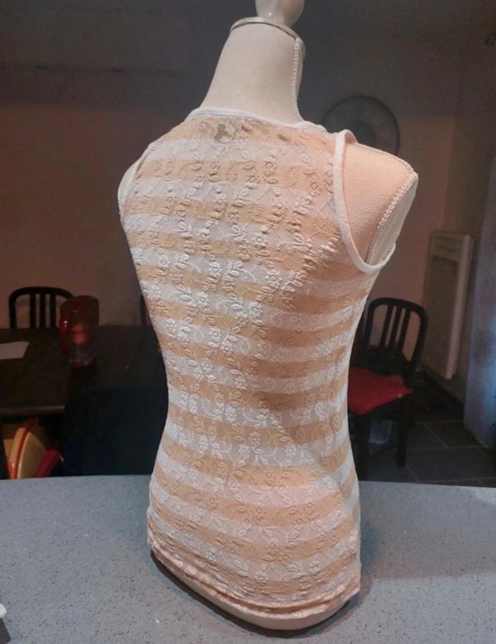 Débardeur beige dentelle - photo numéro 3