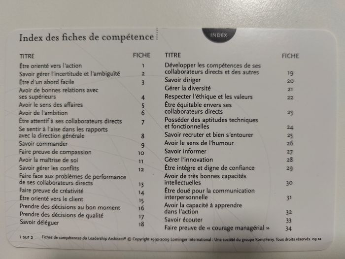 Jeu de fiches Leadership Architect Sort Cards (développement perso et performances pro) - photo numéro 2