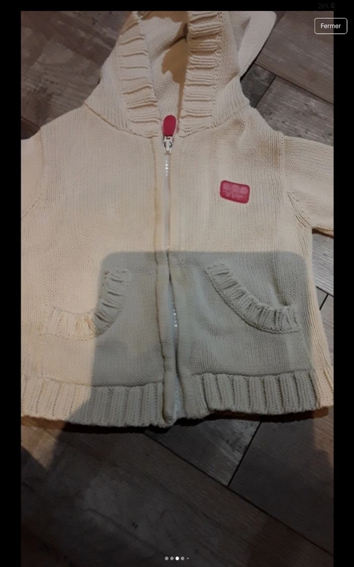 Gilet zippé avec capuche blanc - photo numéro 3