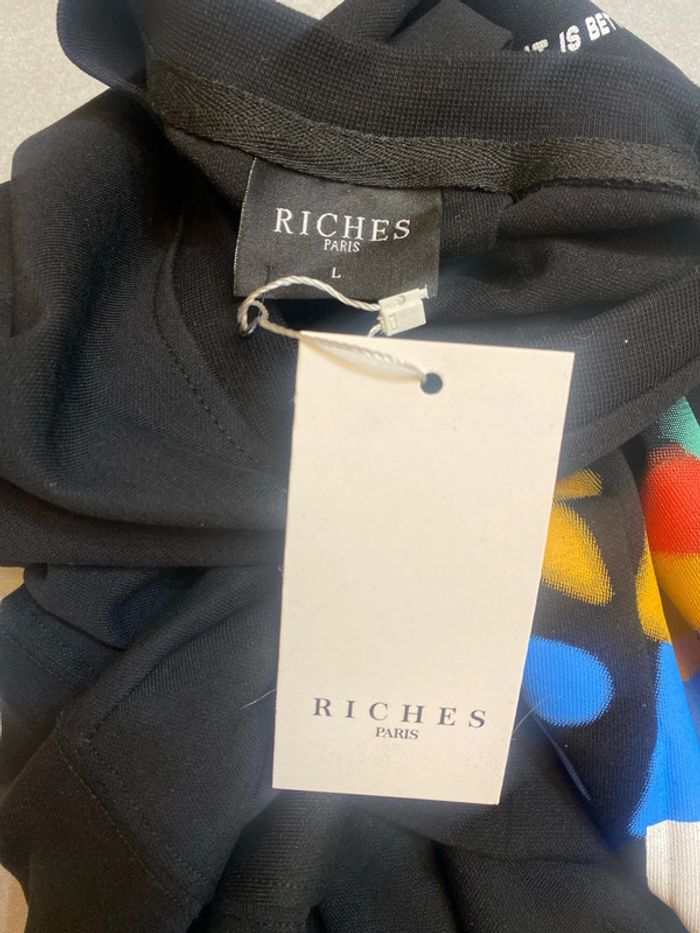 Tee shirt noir imprimé Riches Paris taille L neuf - n19h - photo numéro 5