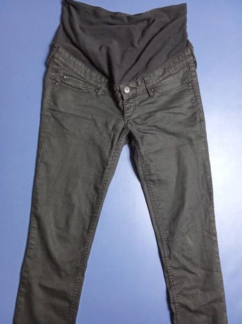 Jean grossesse, bandeau , effet enduit ou ciré HeM taille 40 ou M  noir