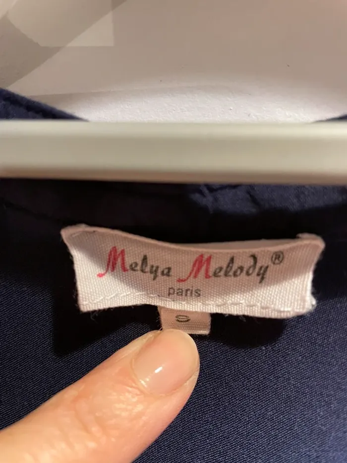 Chemisier bleu marine taille S de marque Melya Mélody très bon état - photo numéro 3