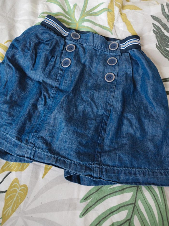Jupe short couleur jean 4 ans tissaia - photo numéro 2