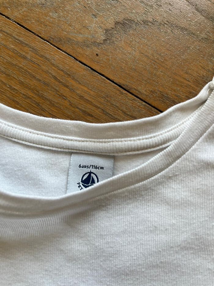 Tee-shirt blanc Petit Bateau 6 ans - photo numéro 3