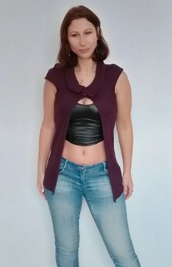 Gilet sans manches prune