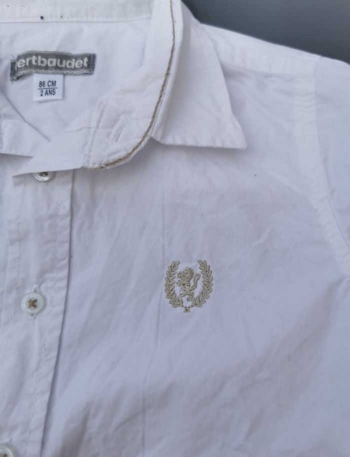 Chemise ML blanche 2 ans garcon vertbaudet - photo numéro 3