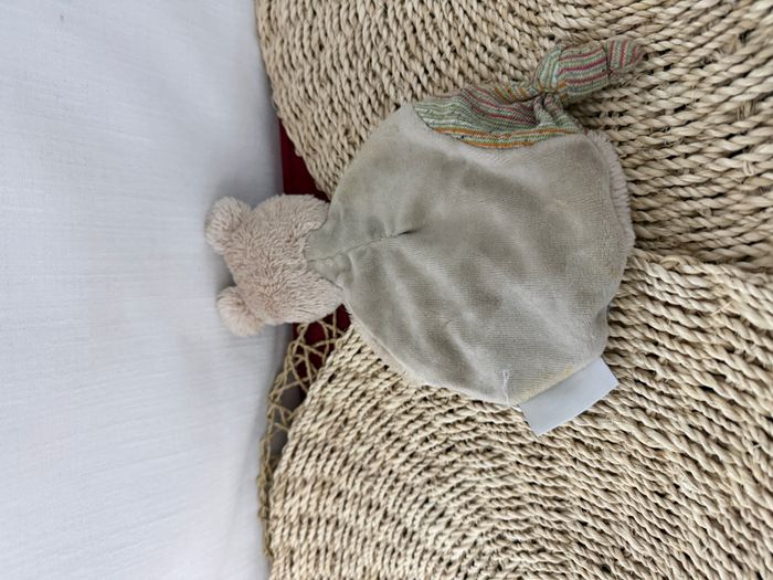 Doudou plat ours beige bleu Les Jolis trop beaux MOULIN ROTY - photo numéro 2