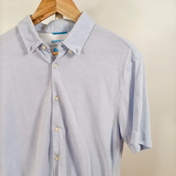 Chemise bleu clair Pierre Cardin manches courtes – tissu léger Futureflex taille L A1045 - photo numéro 3