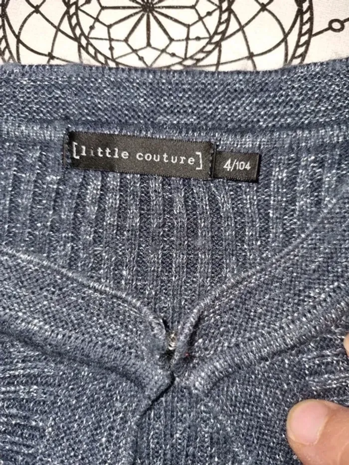 Gilet bleu métal taille 4 ans Little couture - photo numéro 5