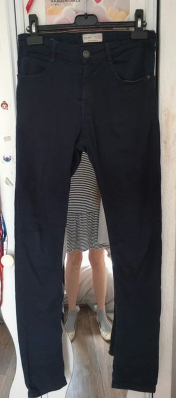 Pantalon slim bleu marine ajustable 11/12 ans  Zara