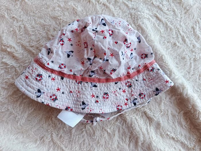 Ensemble 5 pièces (robe+boomer+tee shirt+gilet+chapeau) Fille 6 mois oiseau mer Sergent major - photo numéro 16