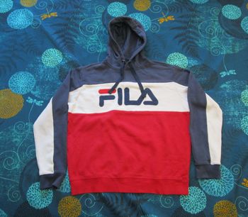 Sweat à capuche homme FILA Taille M 38 Bleu Blanc Rouge (P158)