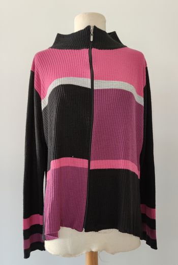 Veste femme Jacqueline Riu taille XL couleur noir, violet et rose - Très bon état
