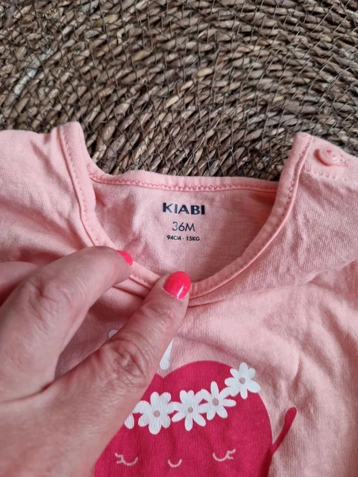 Joli tee-shirt manches courtes Kiabi motif pomme taille 36 mois - photo numéro 4