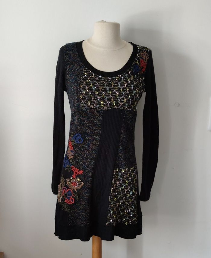 Robe noire femme 101 Idées taille S broderies - Très bon état