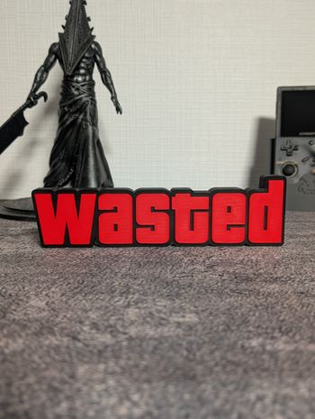 Wasted logo décoratif GTA 21x6cm Excellent état 