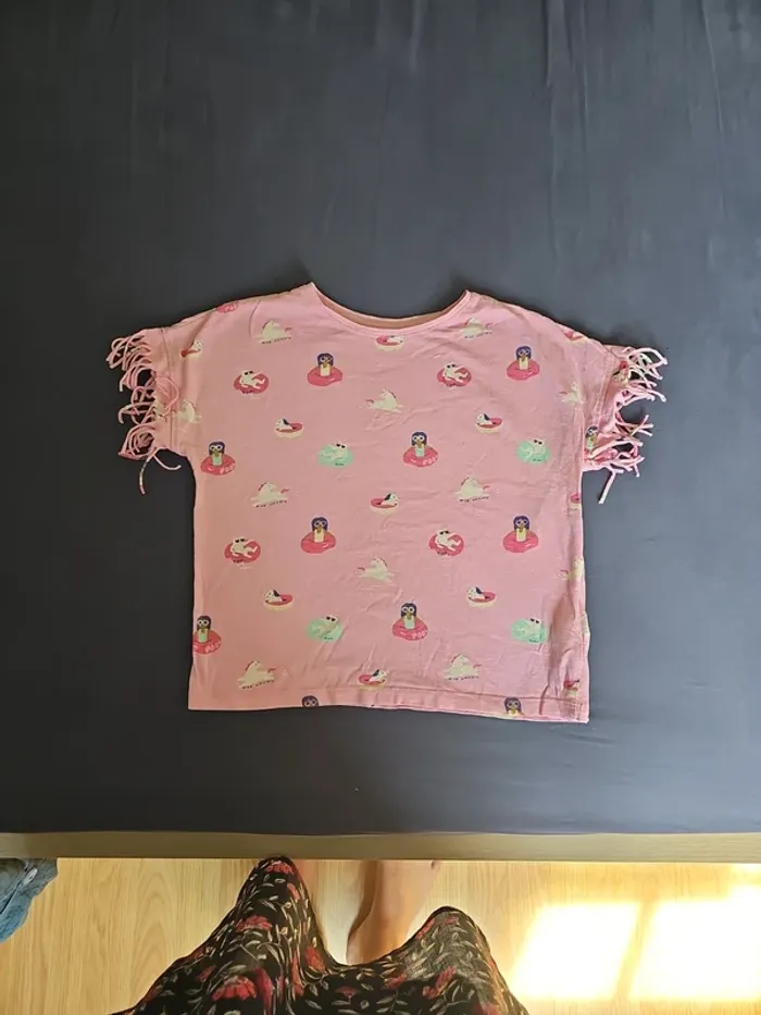 Tee shirt fille a franges 8 ans kiabi