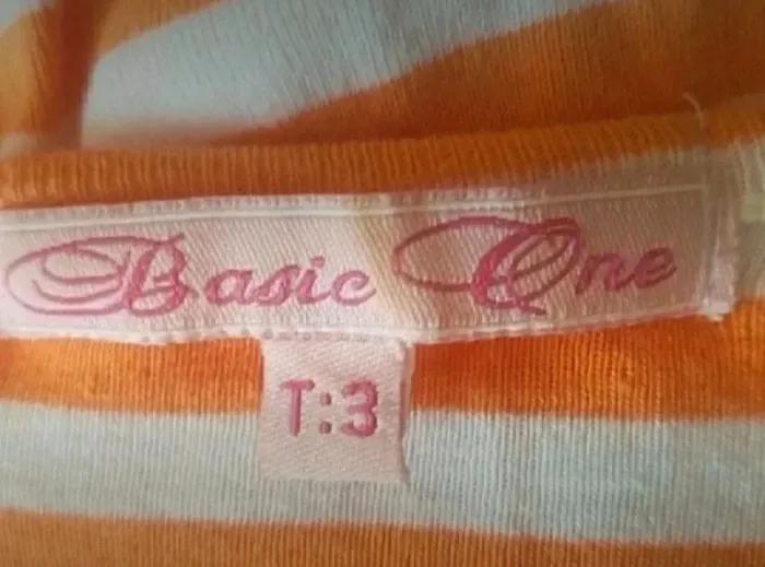 Blouse cache-coeur orange/blanc Basic One T 3 (40/42) Neuf - photo numéro 4