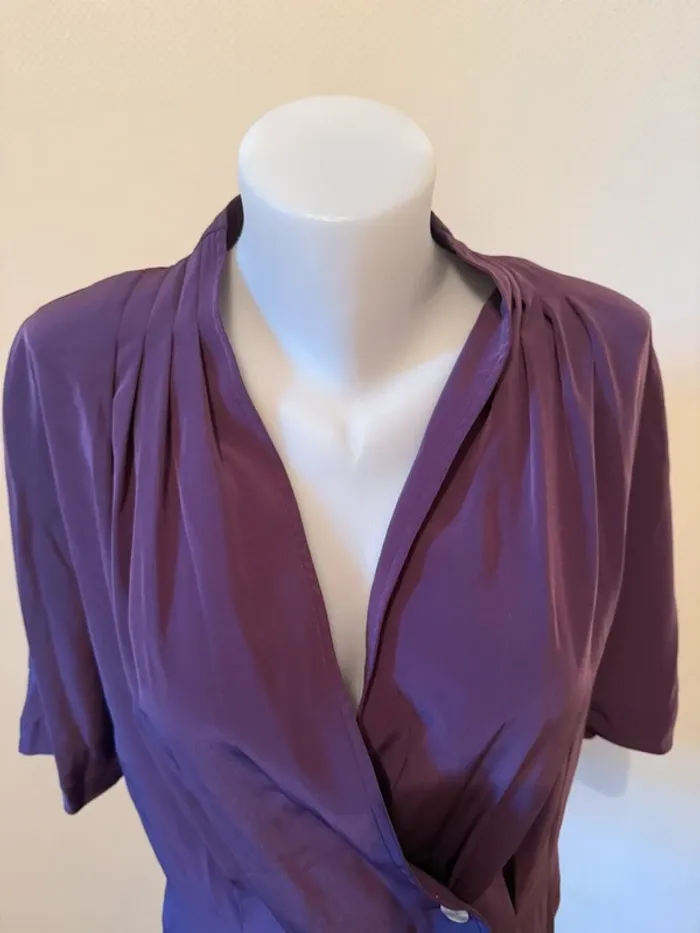 Blouse vintage en très bon état violette taille 42 fleses - photo numéro 3