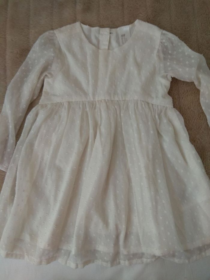 2 robes/  Clayeux marin et H&M voile vêtements fille 2 ans - photo numéro 3