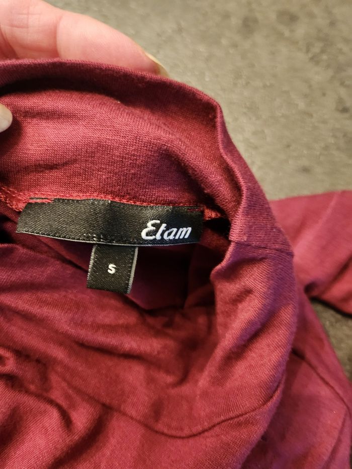 Body etam  manche longue soutien gorge intégré taille S bordeaux noir - photo numéro 6