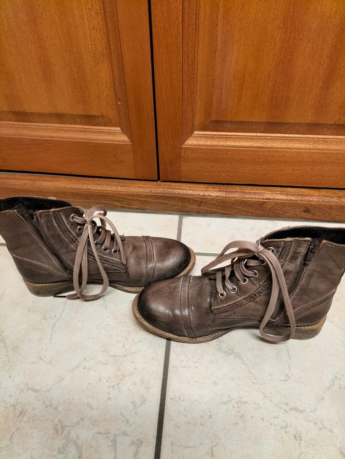 Chaussures montantes marron vieilli - photo numéro 2