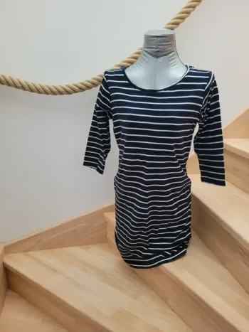 Robe manches 3/4 grossesse marinière taille 38-40