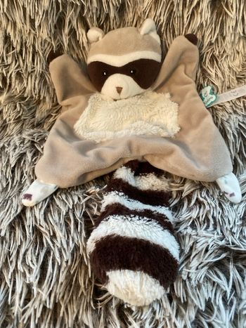 Doudou raton laveur plat kaloo