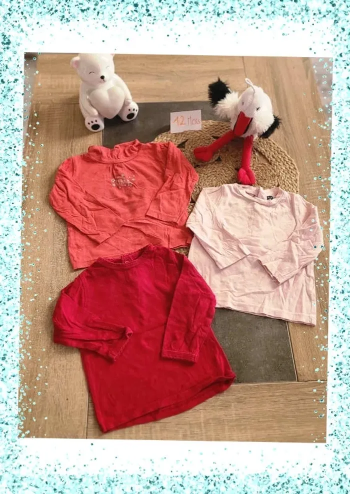 Lot t-shirts 12 mois
