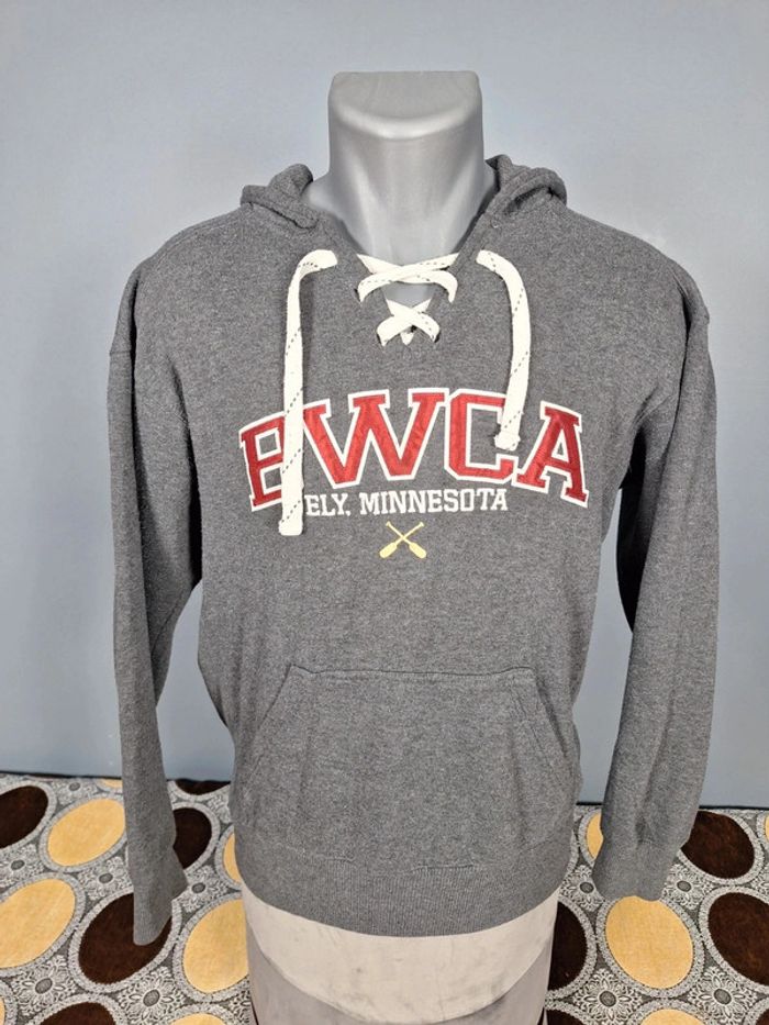 sweat a capuche / Hoodie J-america - taille S - homme - gris / brodé (386) - photo numéro 2